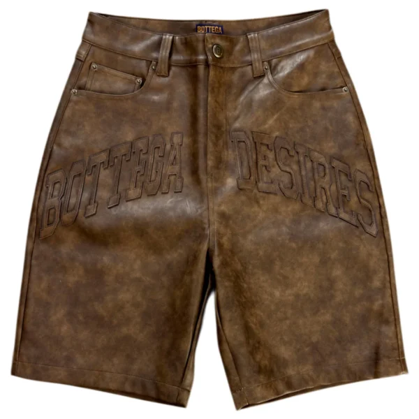 Bottega Desires LEATHER SHORTS (BROWN)